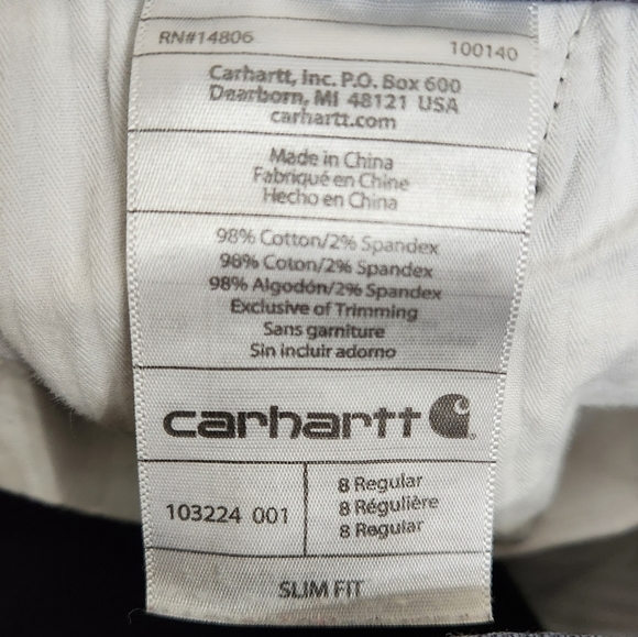 Carhartt Women's Blach Slim Fit Construction Work Pants Size 8 Regular - Picture 14 of 16